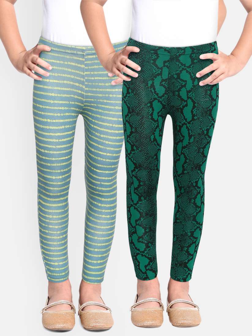 Buy YK Basics Girls Pack of 2 Printed Ankle Length Leggings Leggings for Girls 13035636 Myntra
