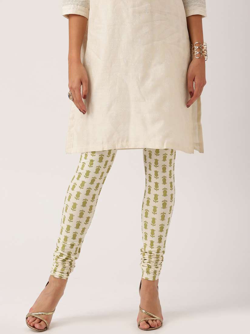 Buy All About You Off-White Cotton Knitted Churidar with Khari