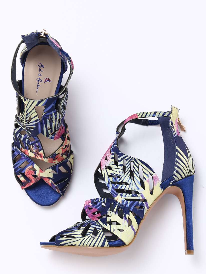 Buy Mast Harbour Women Multicoloured Tropical Print Heels Heels for Women 1304266 Myntra