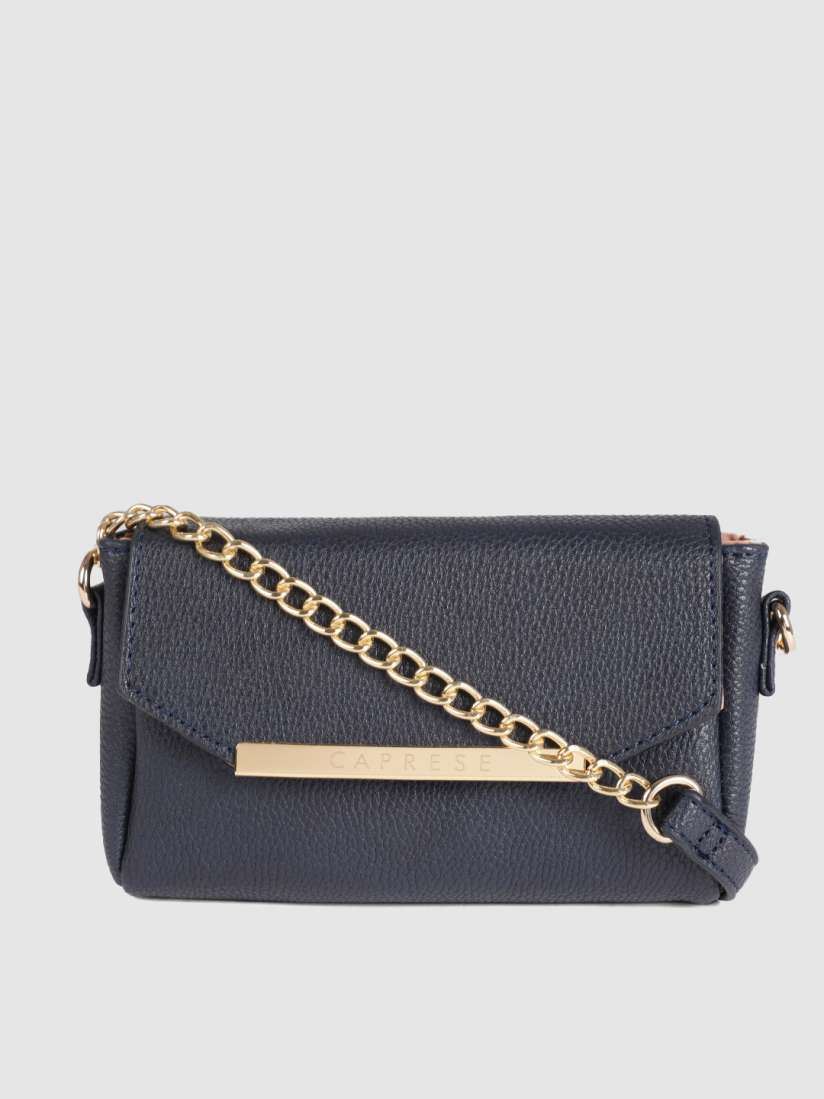 Caprese blue solid sling bag on sale