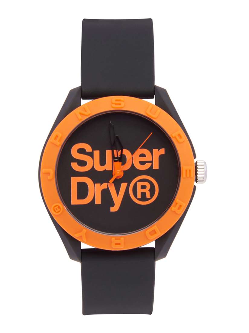 Orange Superdry Watches Myntra Buy Superdry Men Black Orange