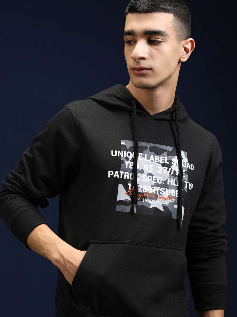 Black hoodie mens myntra on sale