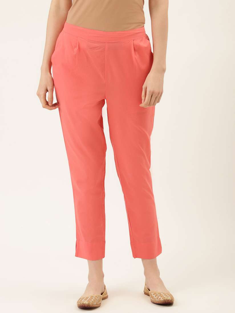 Coral cropped trousers store