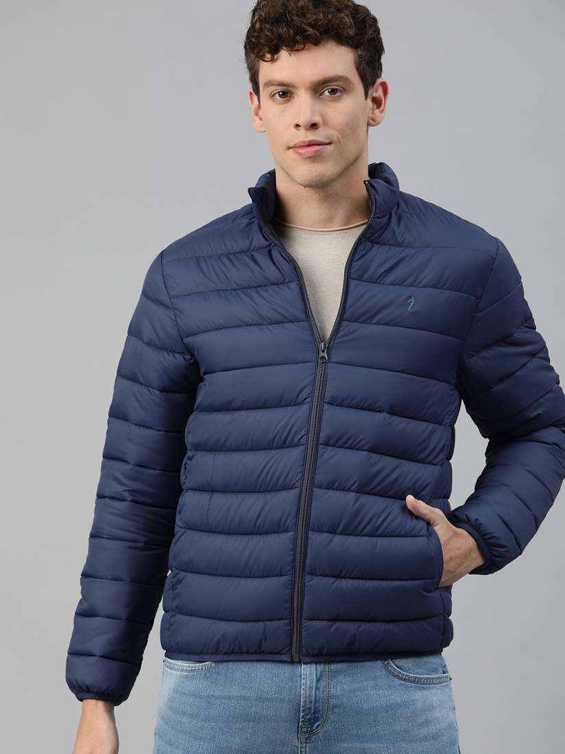 Buy Indian Terrain Men Navy Blue Solid Insulator Padded Jacket Jackets for Men 13083298 Myntra