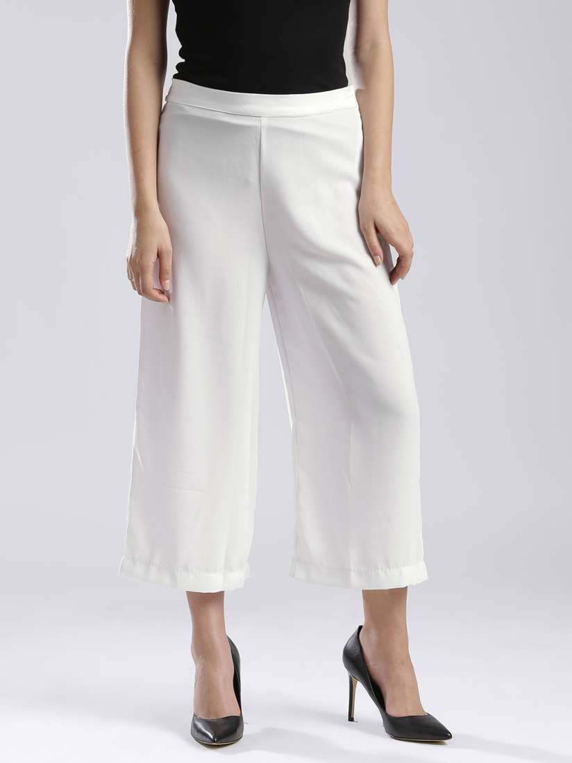 Buy W White Polyester Palazzo Trousers Palazzos for Women 1308564 Myntra