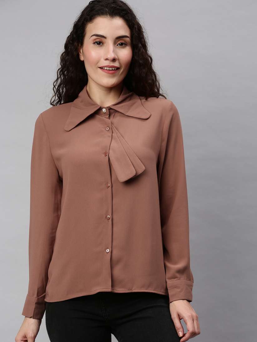 Buy RHHENSO Women Brown Solid Formal Top Tops for Women 13086216 Myntra