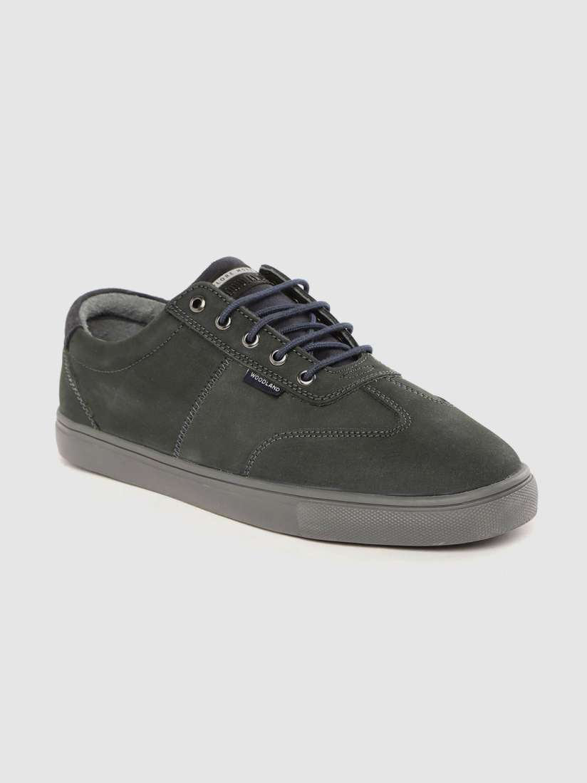 Buy Woodland Men Olive Green Leather Sneakers Casual Shoes for Men 13088430 Myntra