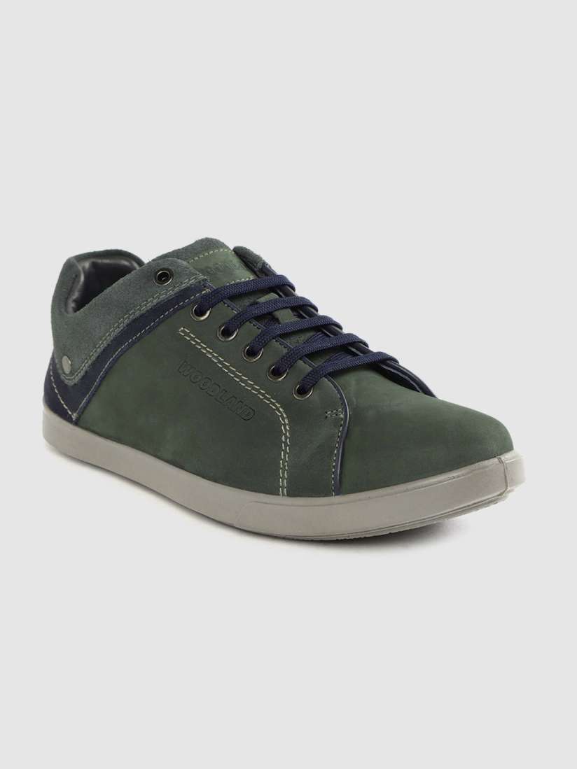Buy Woodland Men Olive Green Solid Nubuck Sneakers Casual Shoes for Men 13088442 Myntra