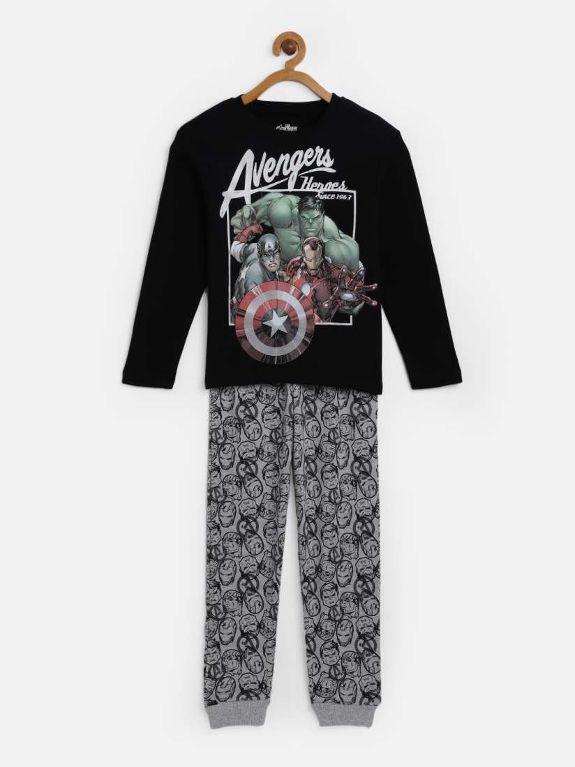 Buy Loocust Boys Black Grey DISNEY AVENGERS Printed Nightsuit Night suits for Boys 13095128 Myntra