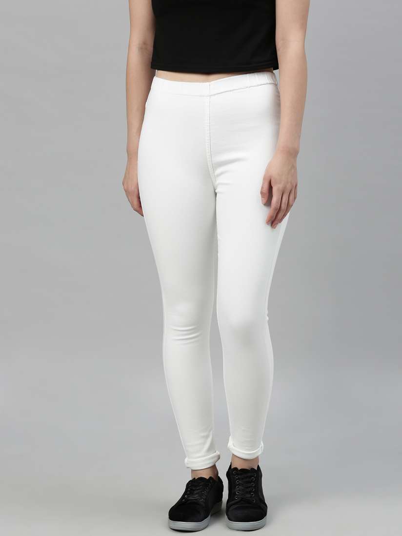White jeggings myntra discount