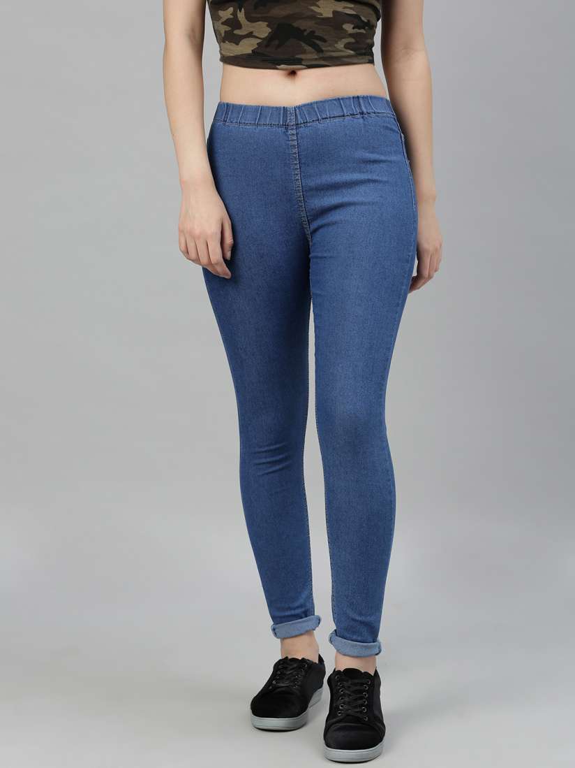 Denim lycra jeggings clearance