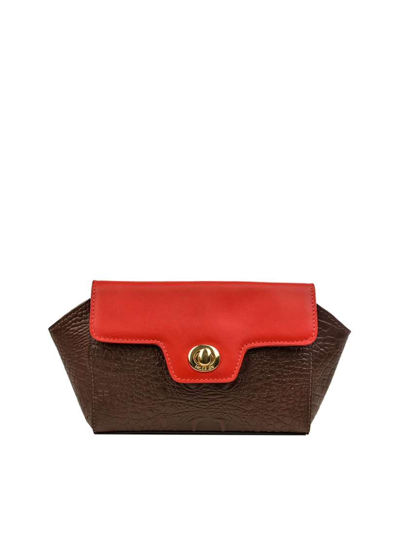 Buy Hidesign Maroon Brown Textured Leather Clutch Clutches for Women 13102430 Myntra