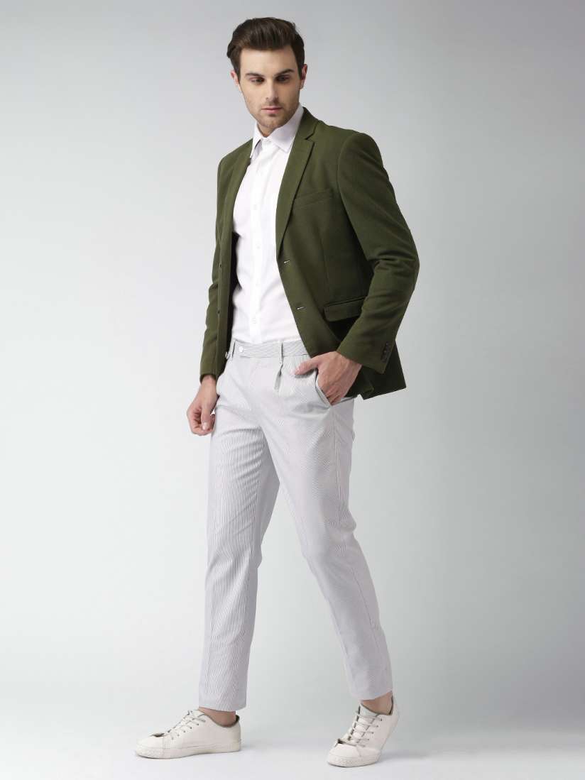 Olive green casual blazer cheap