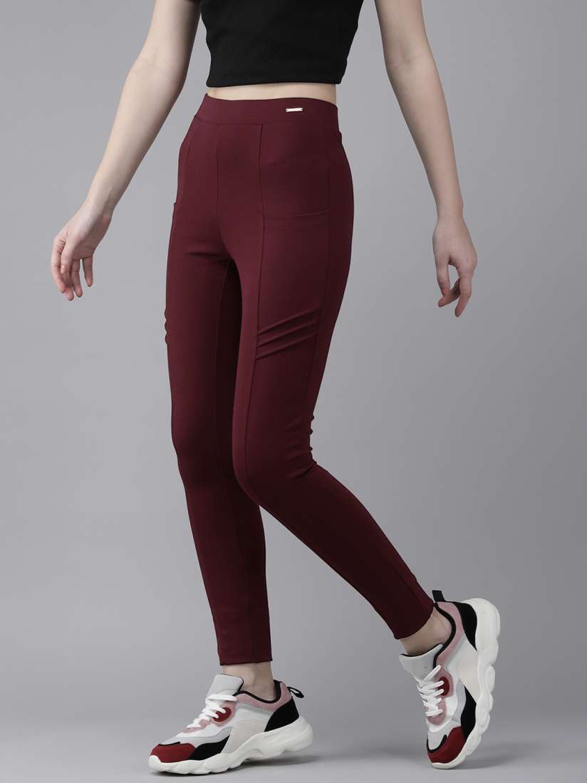 Buy Van Heusen Athleisure 4 Way Stretch Functional Pocket Treggings Jeggings for Women 13124794 Myntra