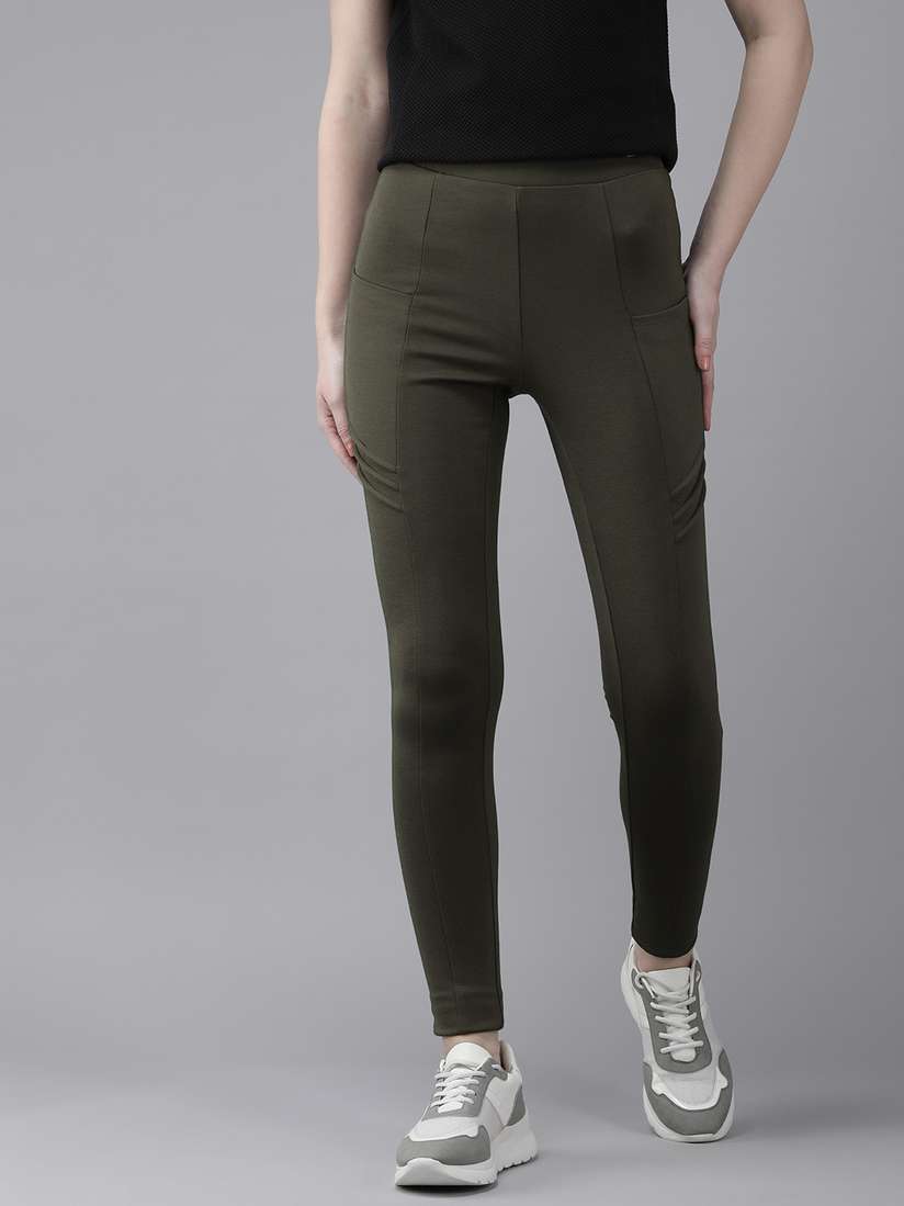 Van Heusen Athleisure Women Lead Solid Way Stretch Functional Pocket  Treggings