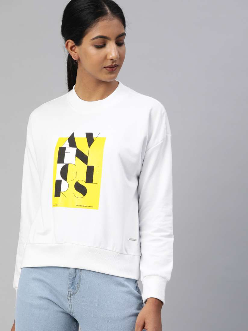 Yellow black and white sweatshirt outlet