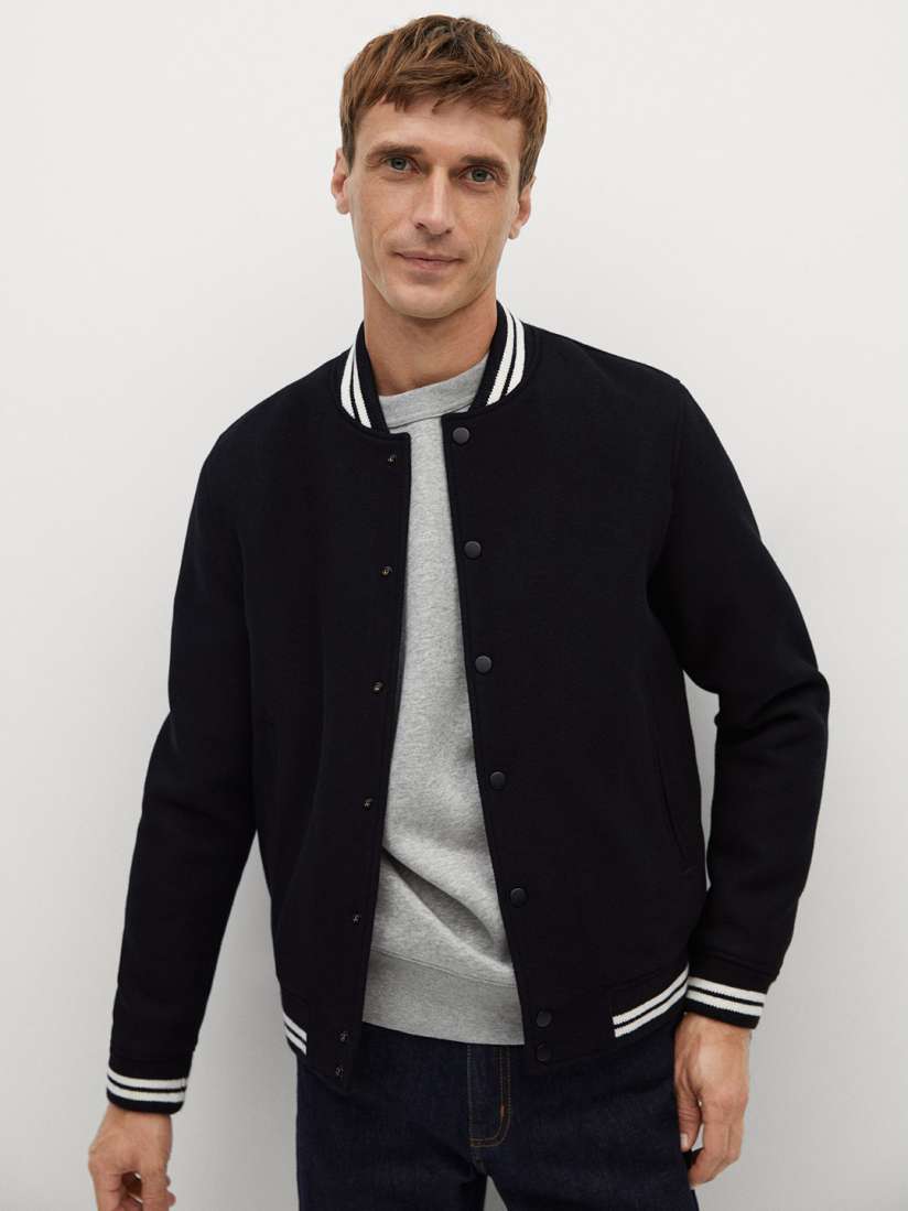 Buy MANGO MAN Men Black Solid Varsity Jacket Jackets for Men 13170500 Myntra
