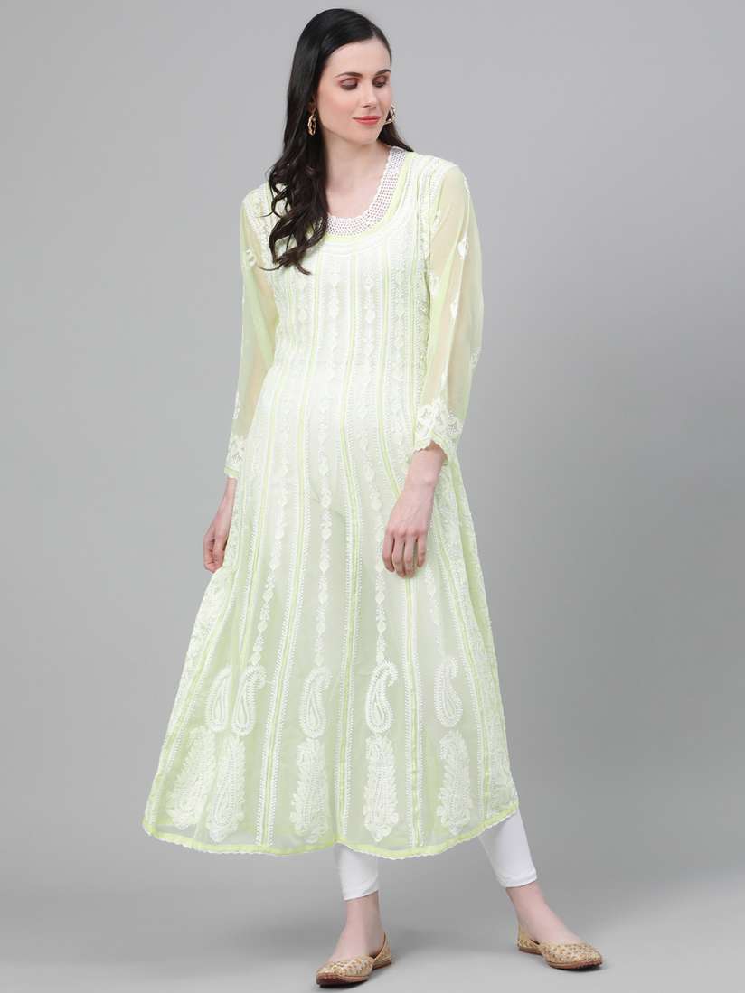 White anarkali myntra sales