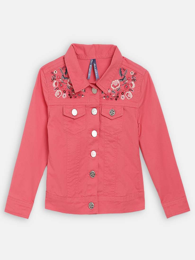Buy Blue Giraffe Girls Pink Printed Denim Jacket Jackets for Girls 13185006 Myntra