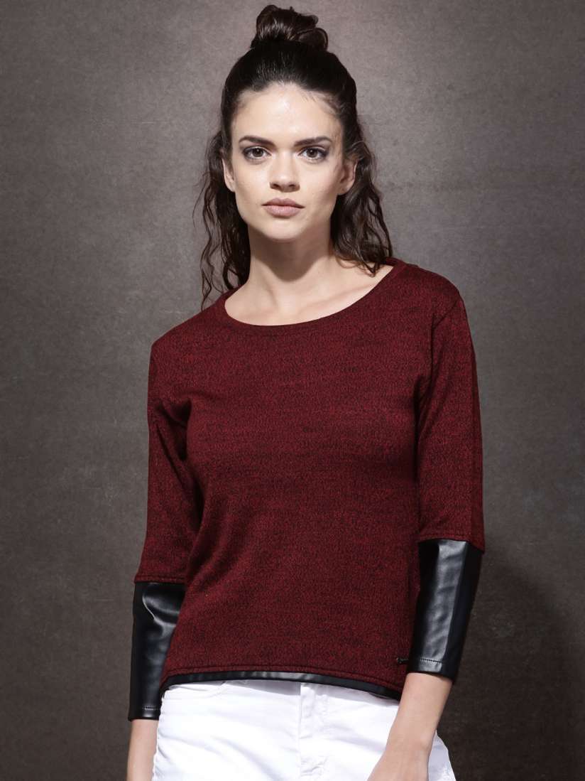 Burgundy sweater women's on sale
