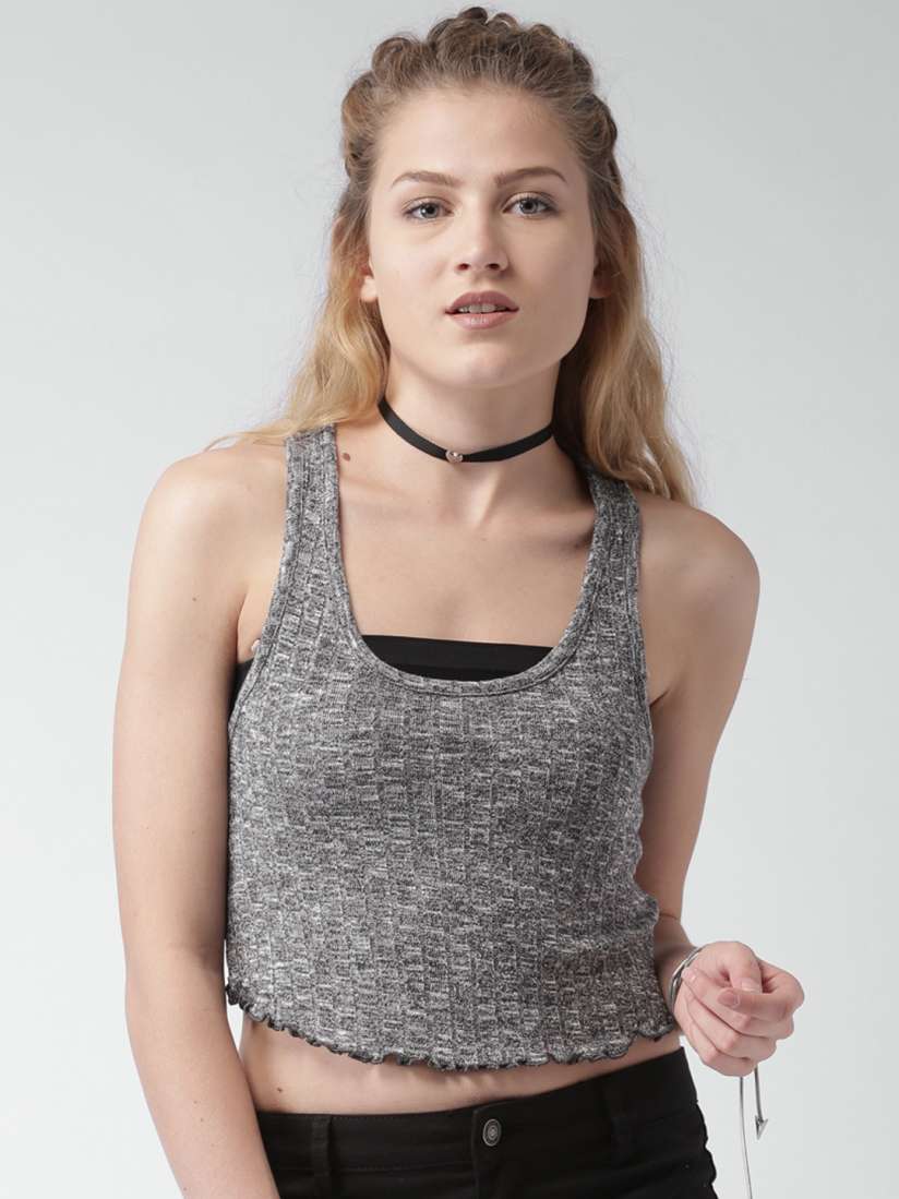 Forever 21 grey crop top on sale