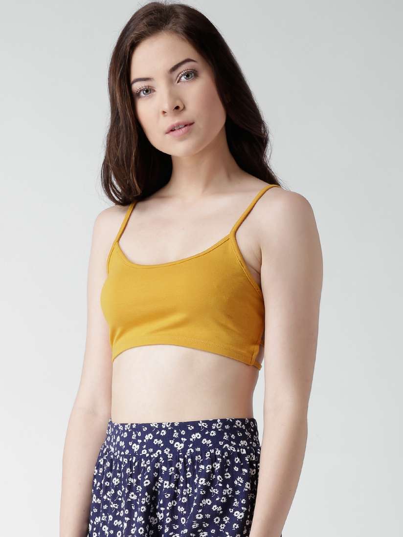 mustard bralette top
