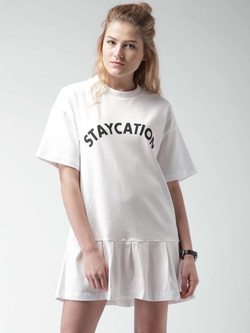 Buy FOREVER 21 White Drop Waist Dress Dresses for Women 1322114 Myntra