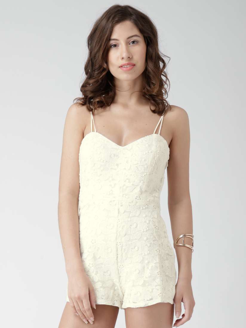 Cream lace playsuit clearance