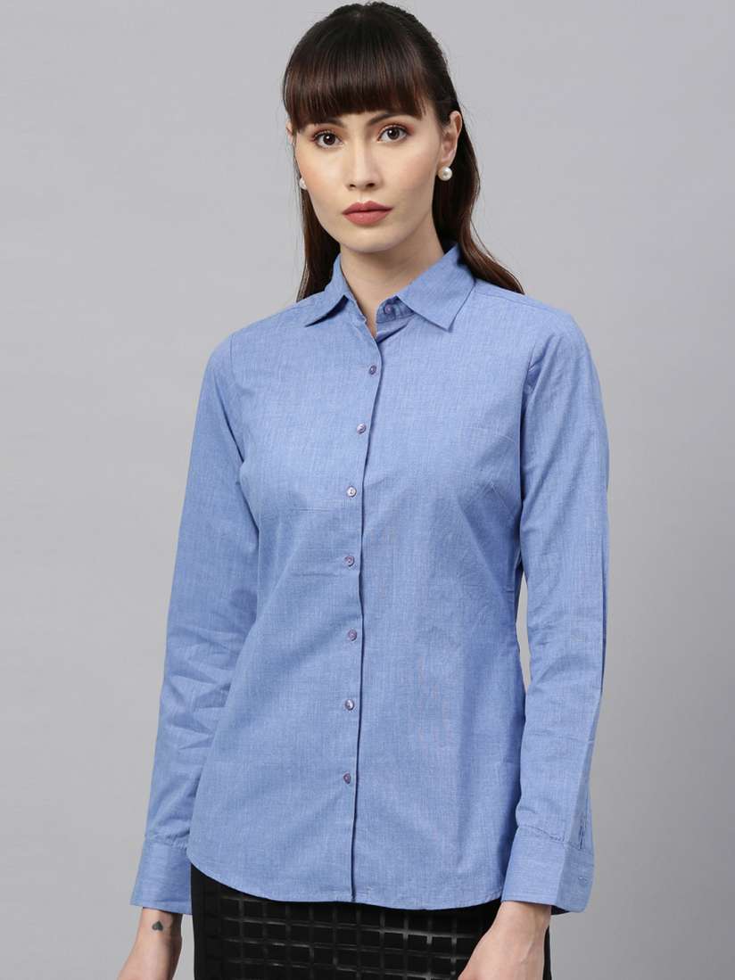 Park avenue women's solid formal shirt discount