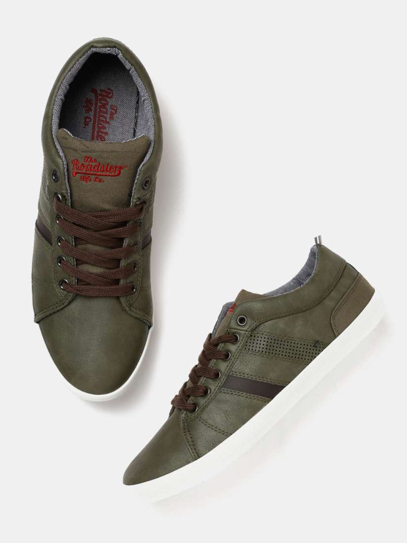 Roadster men olive green sneakers hot sale