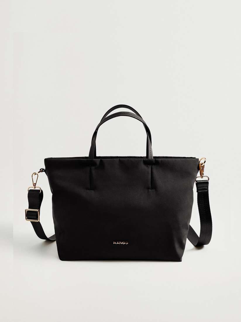 Black tote bag mango on sale