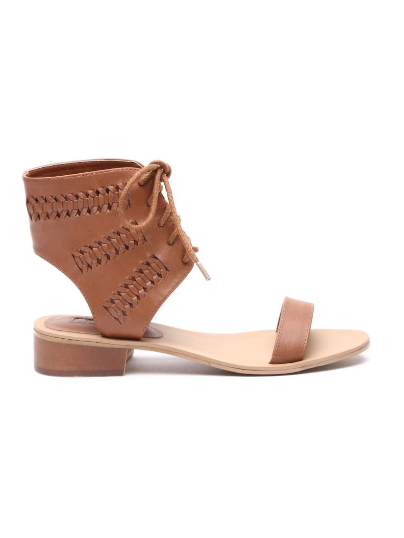Buy FOREVER 21 Women Brown Lace Up Block Heels Heels for Women 1324336 Myntra