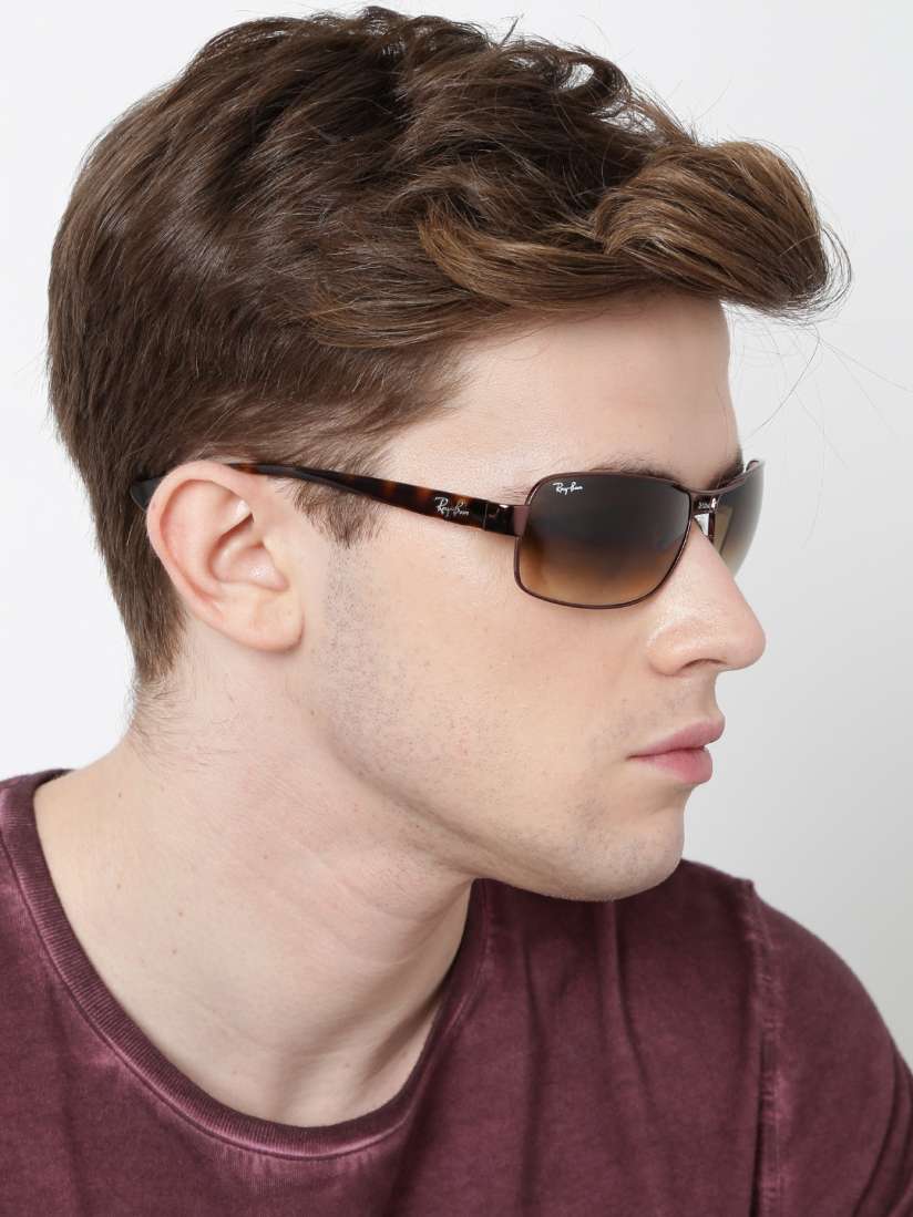 Ray ban sunglasses rectangle brown on sale