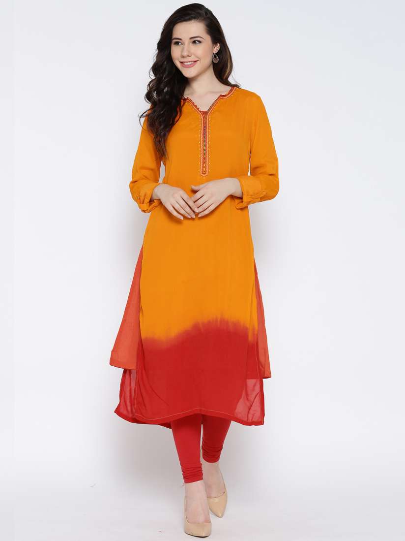 Biba orange kurta top