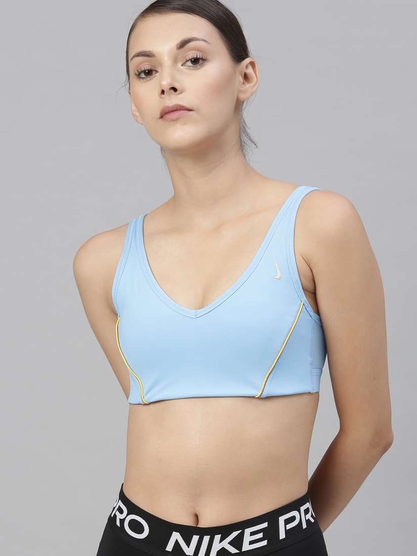 Buy Nike Blue Solid Non Wired Lightly Padded Dri Fit AS NIKE FAV VINTAGE VINYASA Workout Bra Bra for Women 13274634 Myntra