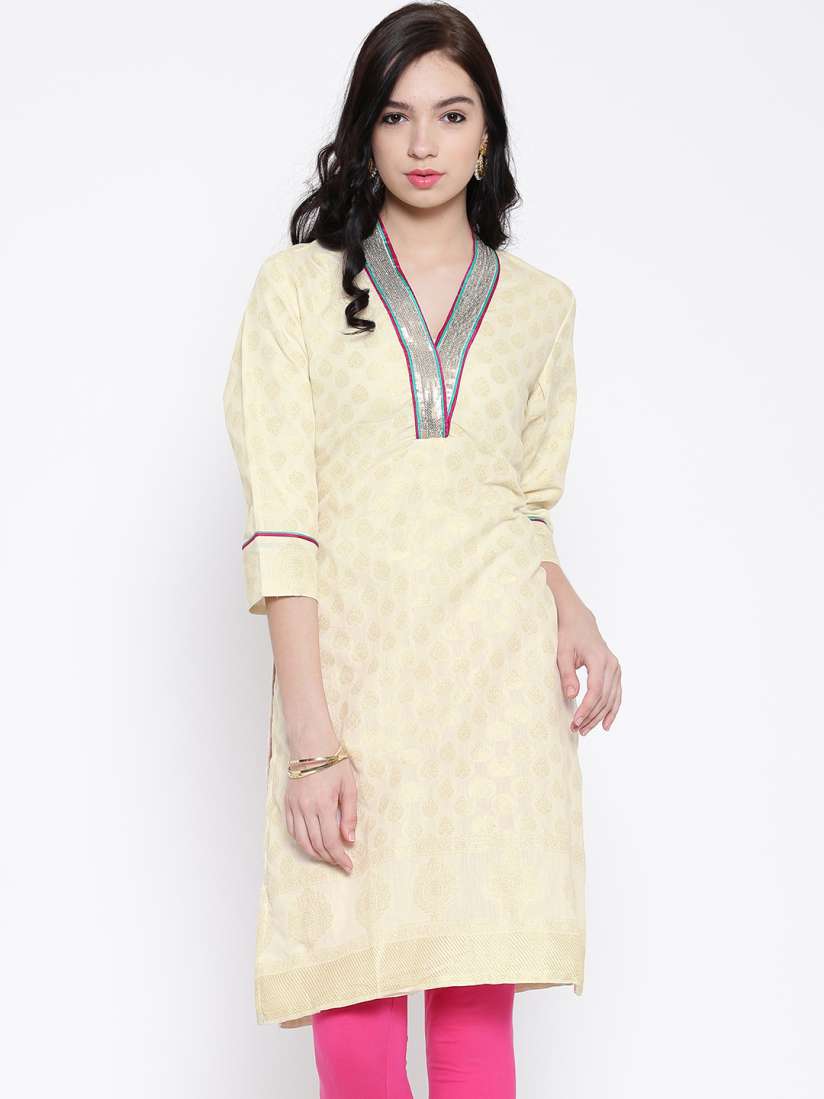 Buy BIBA Off White Kurta Kurtas for Women 1328578 Myntra