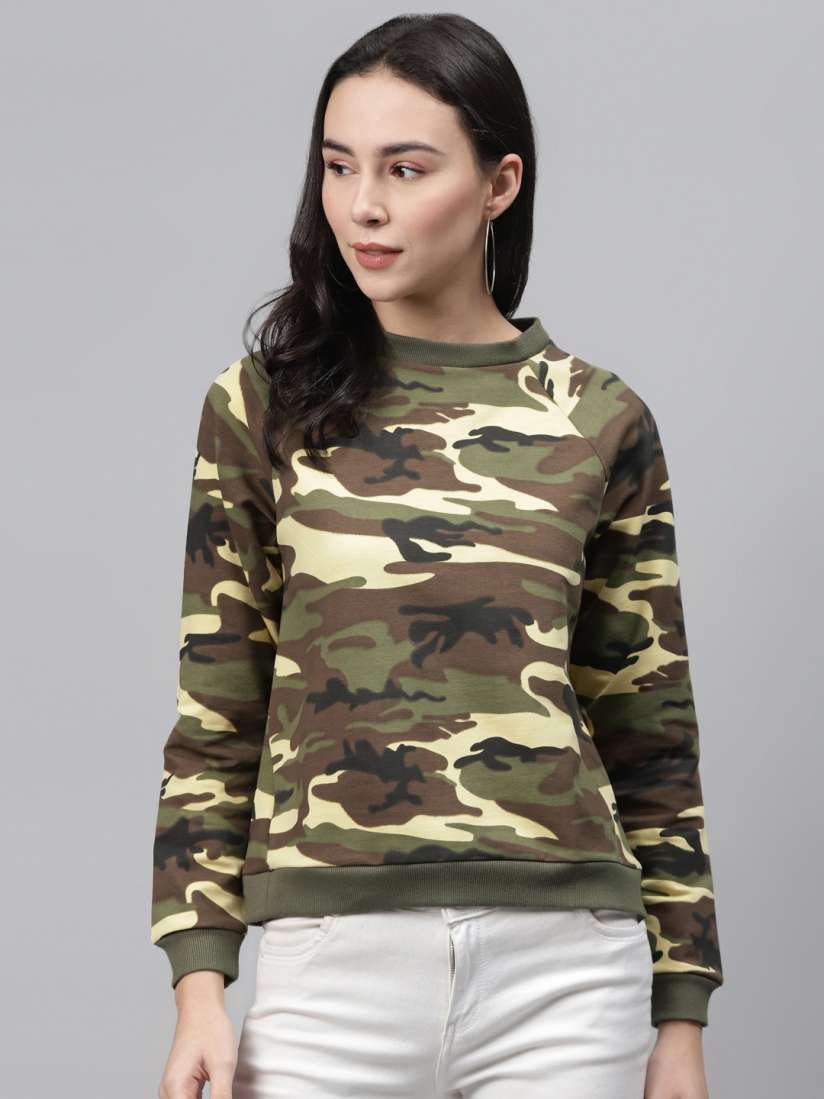 Military print sweatshirt top