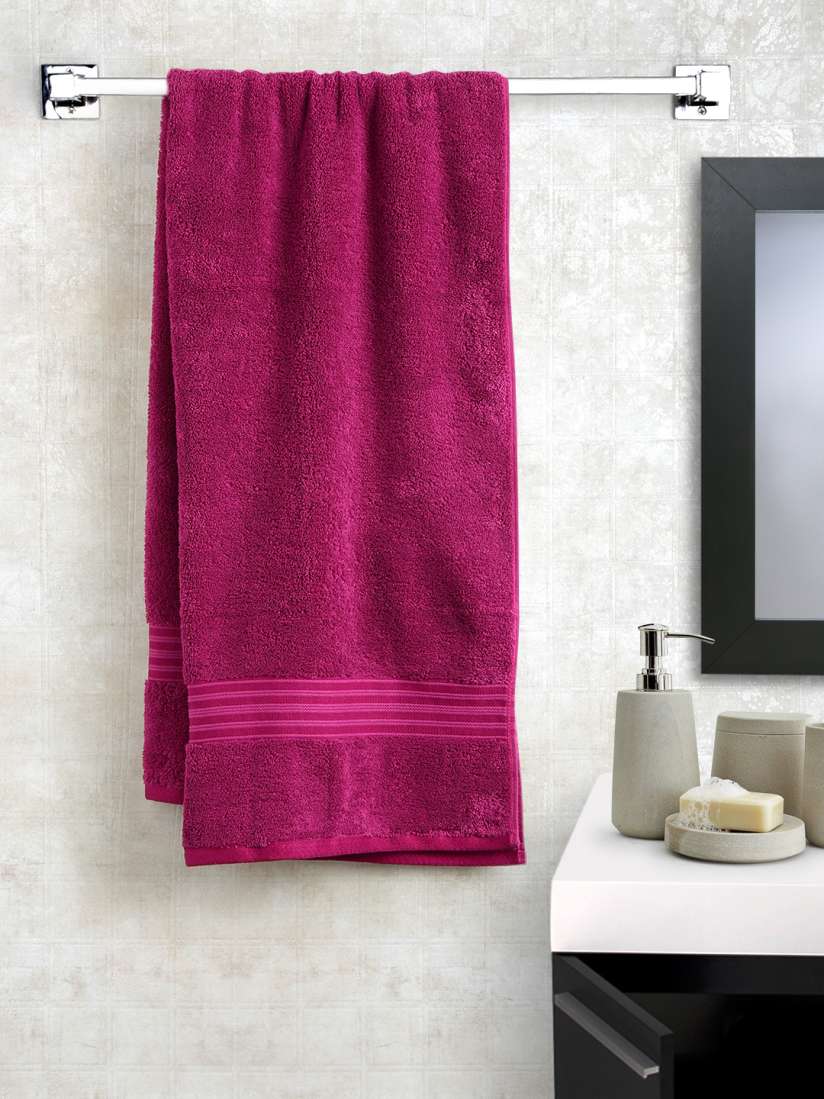 Buy SPACES Magenta 100 Cotton Bath Towel Bath Towels for Unisex 1329753 Myntra