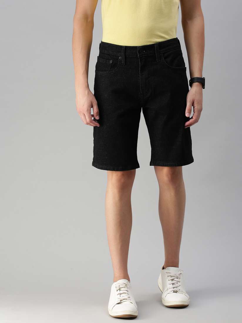 Buy Levis Men Black Solid 502 Regular Fit Sustainable Denim Shorts Shorts for Men 13298564 Myntra
