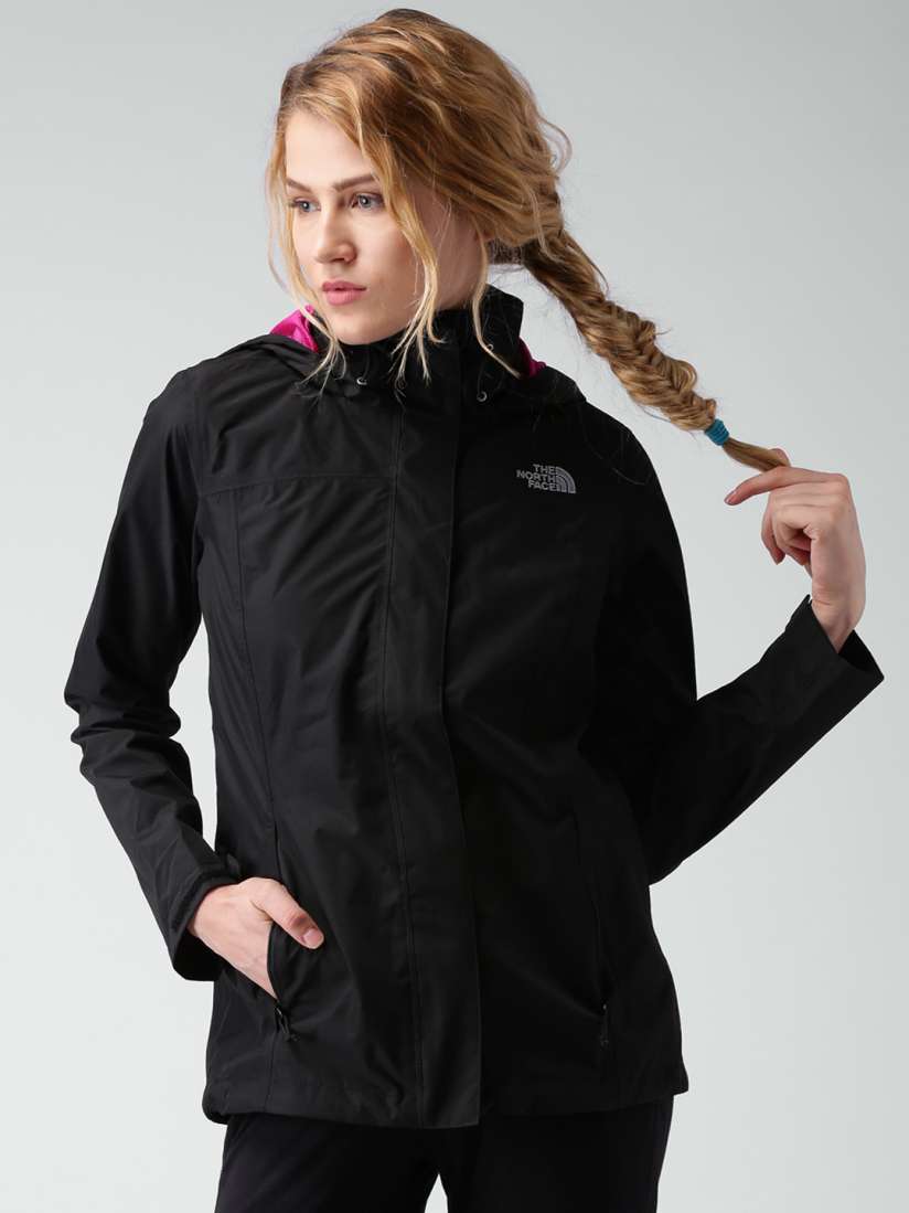 Buy The North Face Black Windcheater Hooded Jacket Jackets for Women 1330305 Myntra