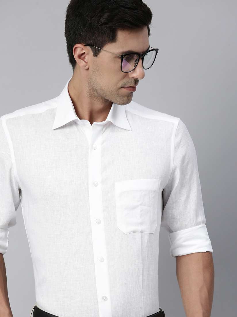 Louis philippe white linen shirts store