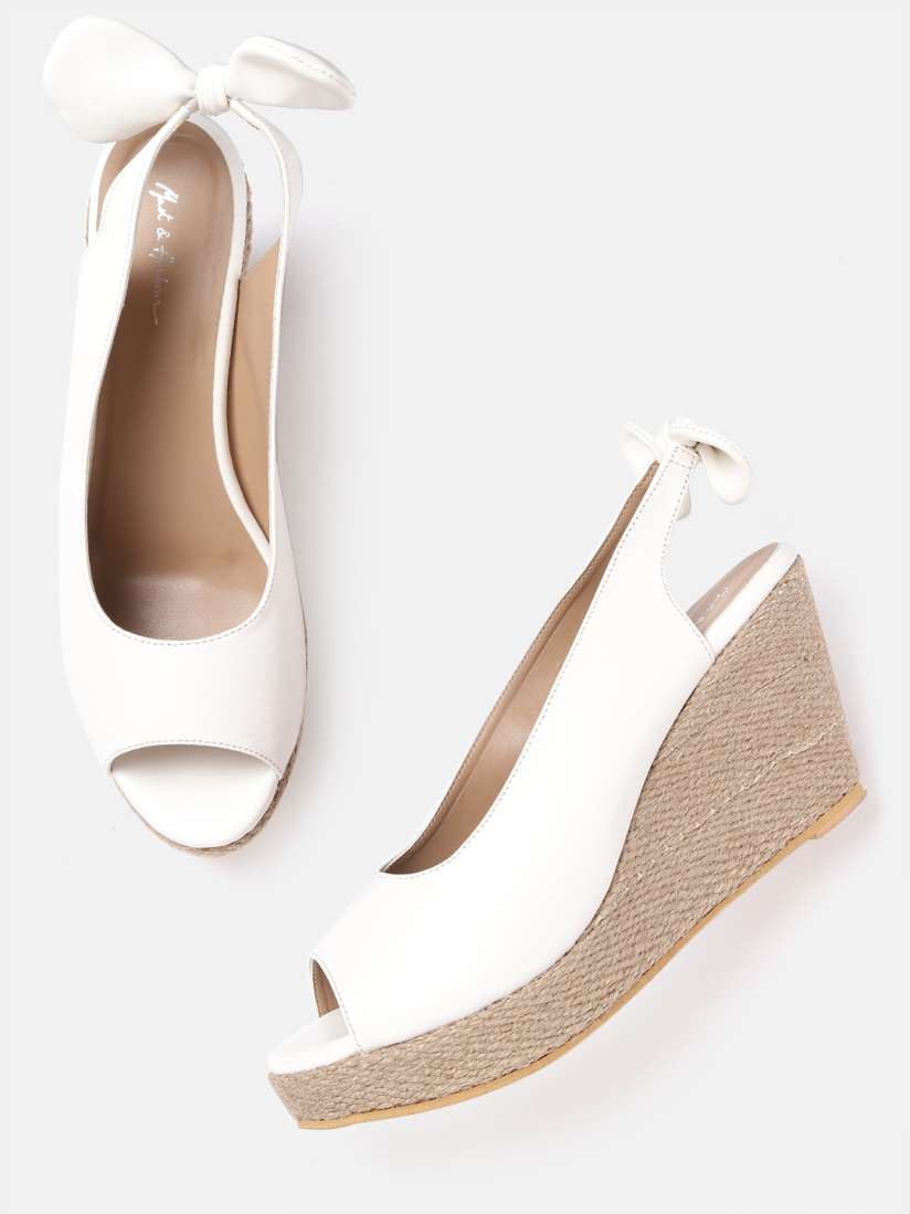 White peep toe wedges online