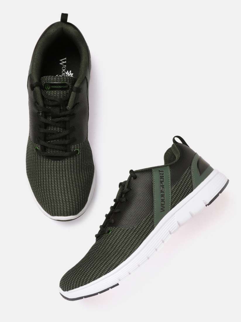Buy Woodland Men Olive Green Black Self Striped Sneakers Casual Shoes for Men 13309946 Myntra