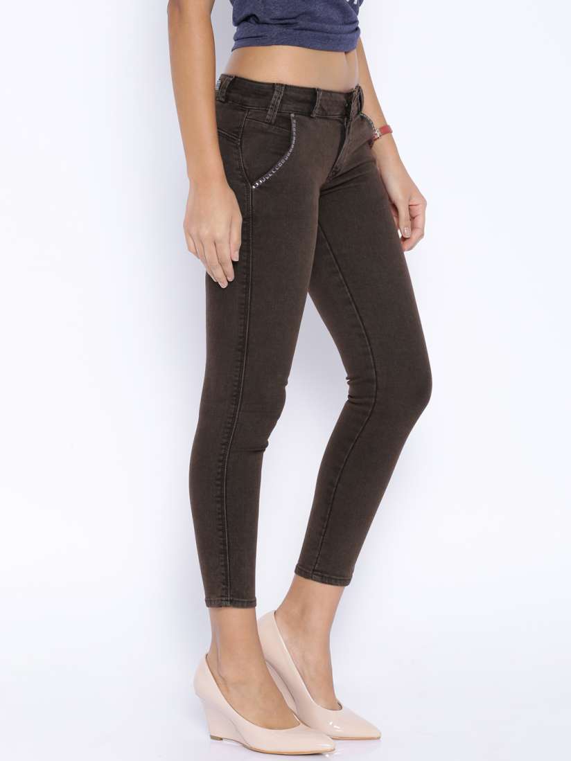 Brown jeggings next online
