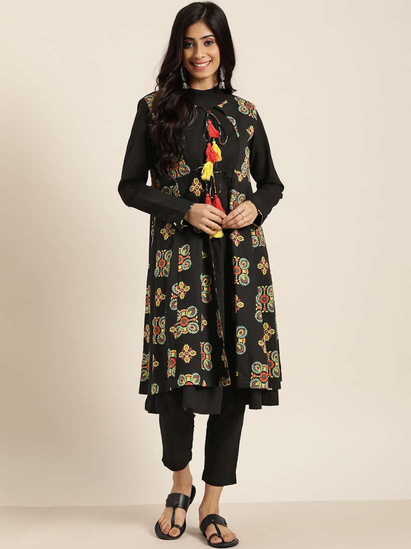 Sangria black kurta hotsell