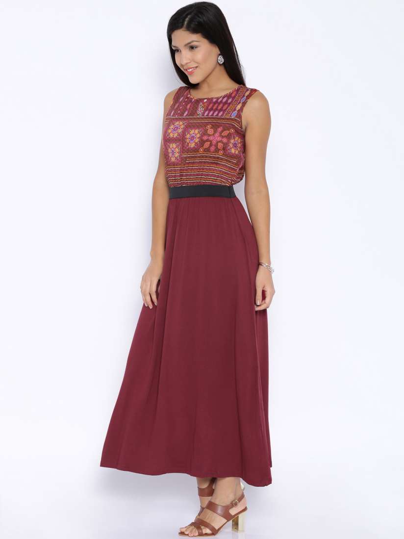 Global desi maroon maxi dress deals