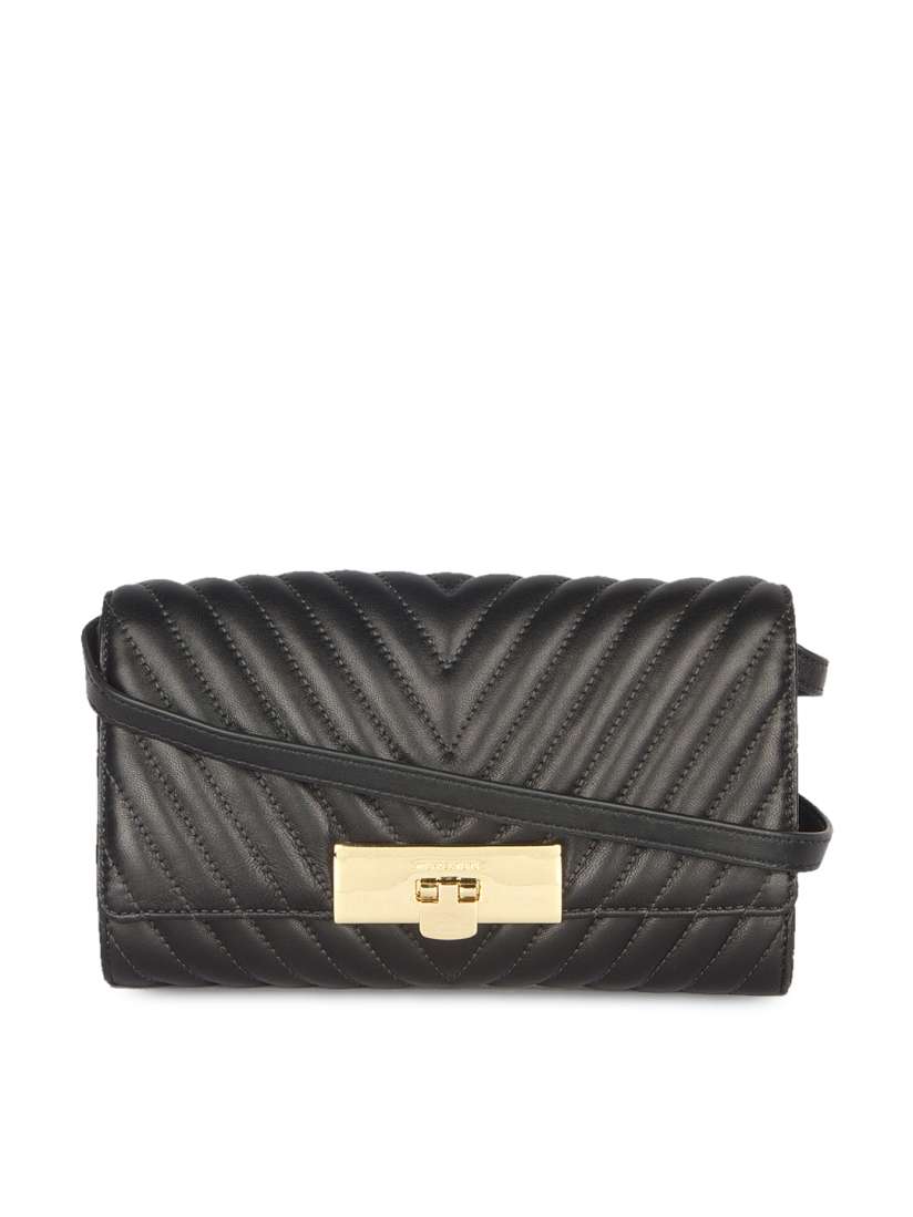 Buy Michael Kors Black Textured Leather Clutch Clutches for Women 1332396 Myntra