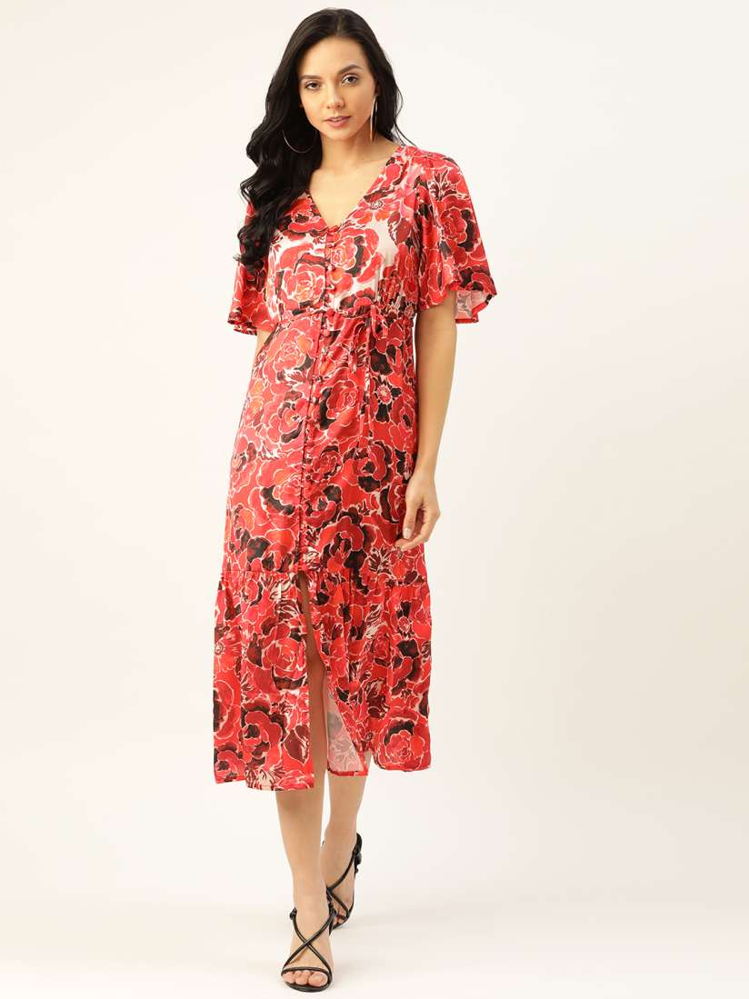 Mango coral dress hot sale