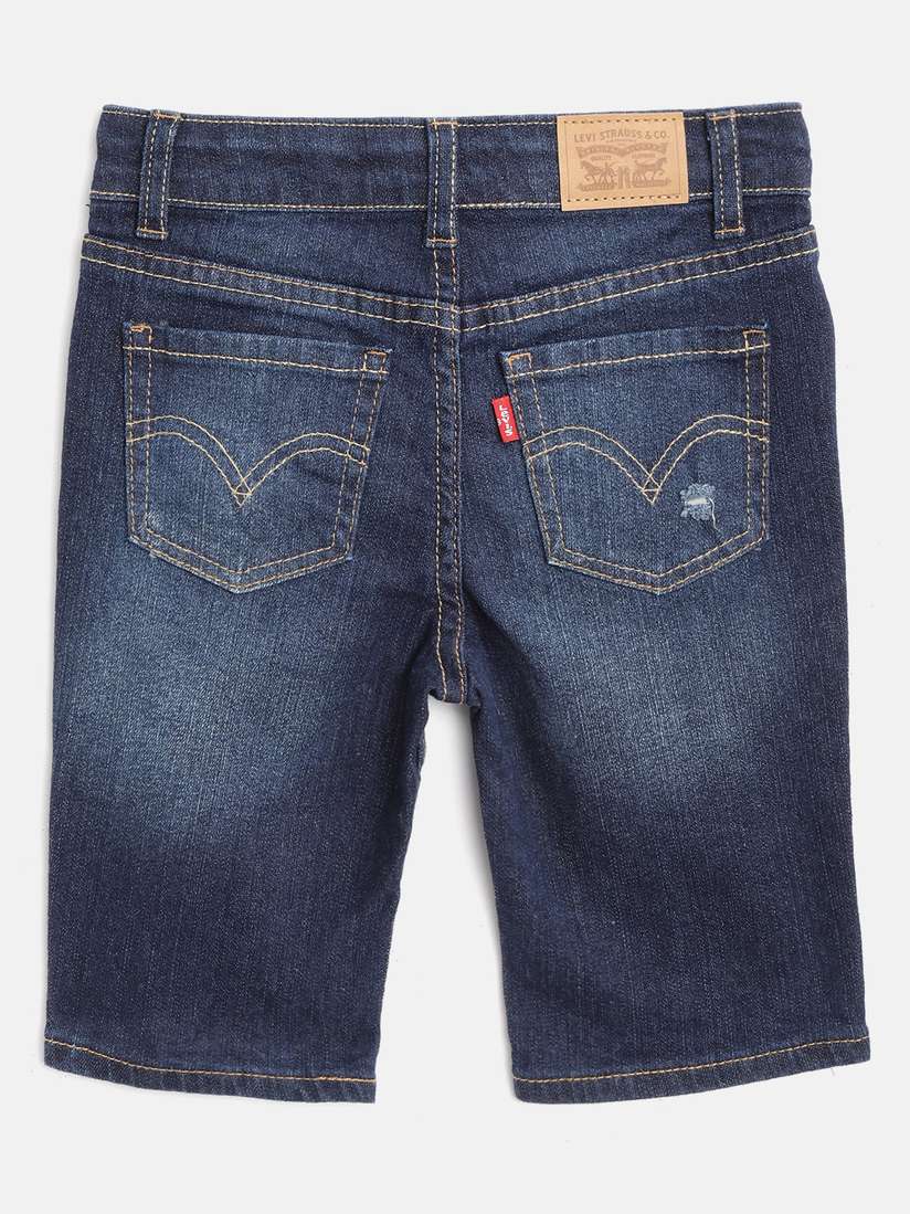 Levis Shorts Bermuda Jean Levis Levis Girls Navy Blue Washed Slim
