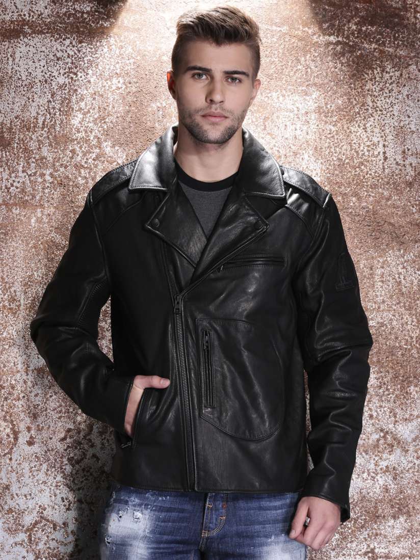 Buy Harley Davidson Black Slim Fit Leather Biker Jacket Jackets for Men 1335660 Myntra